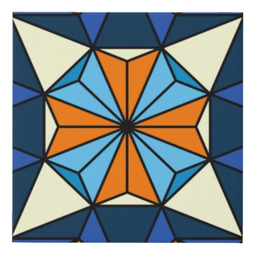 Oriental Arabic Geometric Seamless Pattern Faux Canvas Print