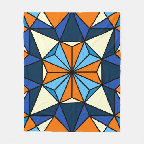 Oriental Arabic Geometric Seamless Pattern Fleece Blanket