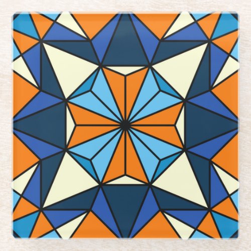 Oriental Arabic Geometric Seamless Pattern Glass Coaster