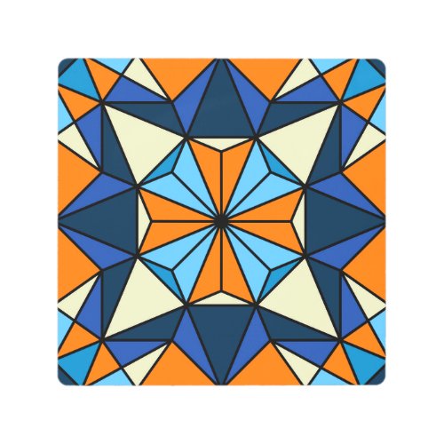 Oriental Arabic Geometric Seamless Pattern Metal Print