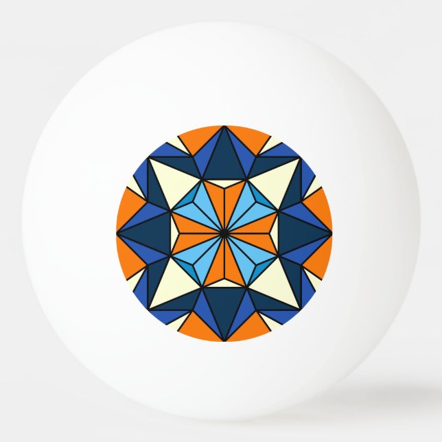 Oriental Arabic Geometric Seamless Pattern Ping Pong Ball (Front)