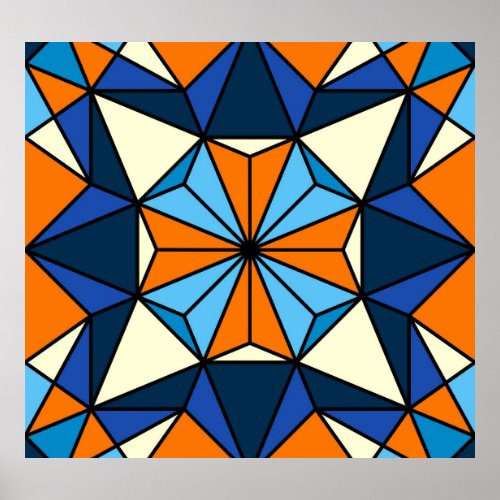Oriental Arabic Geometric Seamless Pattern Poster