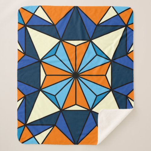 Oriental Arabic Geometric Seamless Pattern Sherpa Blanket