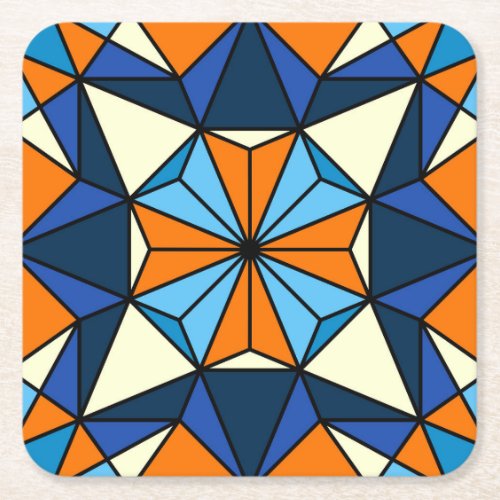 Oriental Arabic Geometric Seamless Pattern Square Paper Coaster
