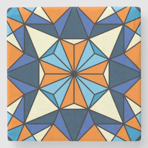 Oriental Arabic Geometric Seamless Pattern Stone Coaster