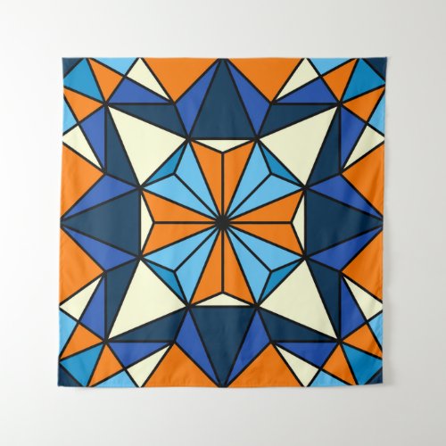 Oriental Arabic Geometric Seamless Pattern Tapestry