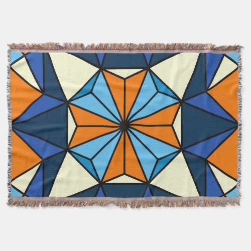 Oriental Arabic Geometric Seamless Pattern Throw Blanket