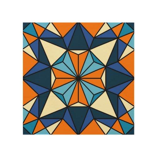 Oriental Arabic Geometric Seamless Pattern Wood Wall Art