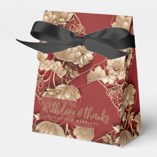 Oriental Art Deco Florals | Custom Favor Boxes