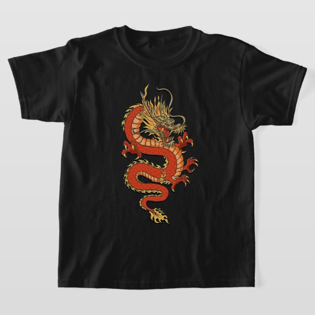 Oriental Art Dragon Design Tokyo Japanese Pop Asia T-Shirt (Laydown)