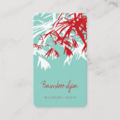 Oriental Asian Bamboo Leaves Tree Modern Zen Spa Business Card (Front)