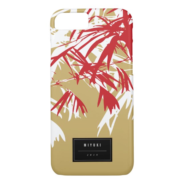 Oriental Asian Chinese Red Bamboo Leaves Zen Case (Back)