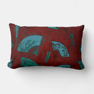 Oriental Asian Fans Lumbar Pillow