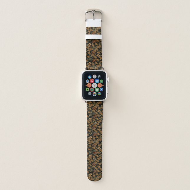 Oriental Asian Hidden Dragon Pattern Apple Watch Band (Front)