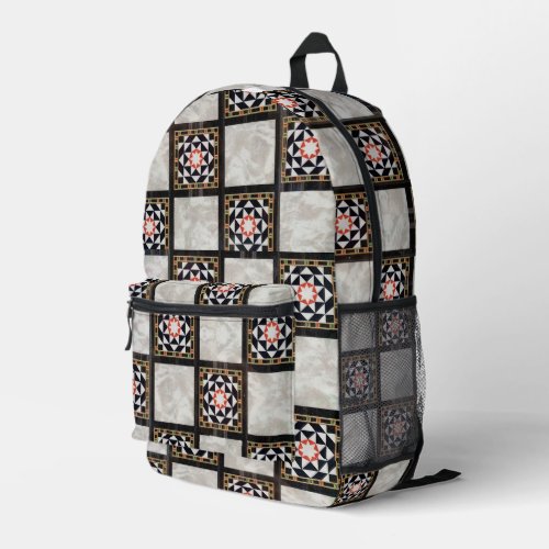 Oriental Backgammon Checker Design  Printed Backpack