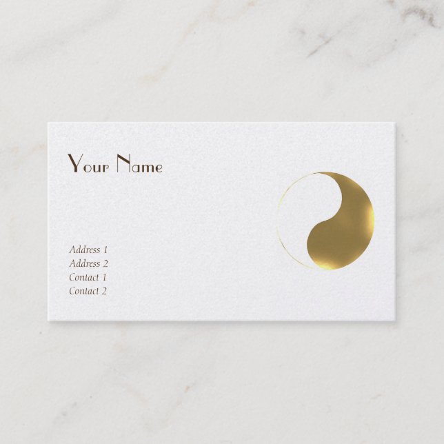 Oriental balance  -  grunge golden&white business card (Front)