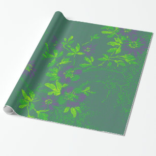 mint floral wrapping paper