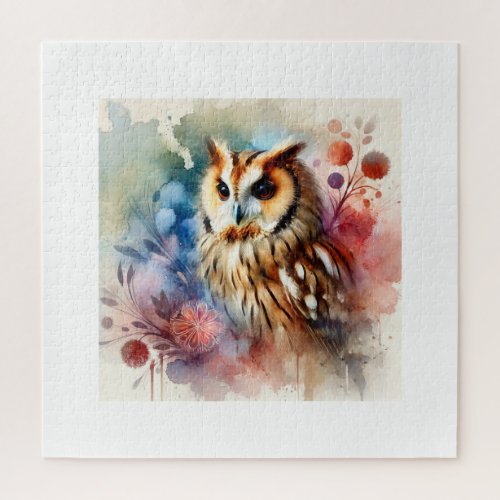 Oriental Bay Owl 140624AREF118 _ Watercolor Jigsaw Puzzle