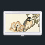 Oriental Bird Perched on Branch Case For Business Cards<br><div class="desc">This art print displays sharp,  vivid image of an oriental bird perched on a branch. Below it there is an orange flower with a high degree of color accuracy. This contemporary fine art print of a traditional Oriental-inspired art will add character to any wall in your house.</div>