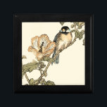 Oriental Bird Perched on Branch Jewelry Box<br><div class="desc">This art print displays sharp,  vivid image of an oriental bird perched on a branch. Below it there is an orange flower with a high degree of color accuracy. This contemporary fine art print of a traditional Oriental-inspired art will add character to any wall in your house.</div>