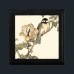 Oriental Bird Perched on Branch Jewelry Box<br><div class="desc">This art print displays sharp,  vivid image of an oriental bird perched on a branch. Below it there is an orange flower with a high degree of color accuracy. This contemporary fine art print of a traditional Oriental-inspired art will add character to any wall in your house.</div>