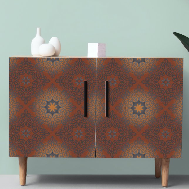 Oriental Black Brown Red Ombre Arabesque Decupage Tissue Paper (Creator Uploaded)