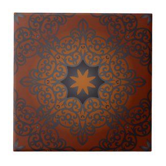 Oriental Black Brown Red Ombre Arabesque Pattern