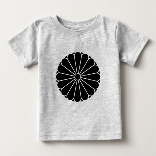 Oriental Black Kiku Chrysanthemum Mon Vector Art Baby T_Shirt
