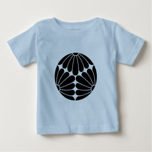 Oriental Black Kiku Chrysanthemum Mon Vector Art Baby T-Shirt