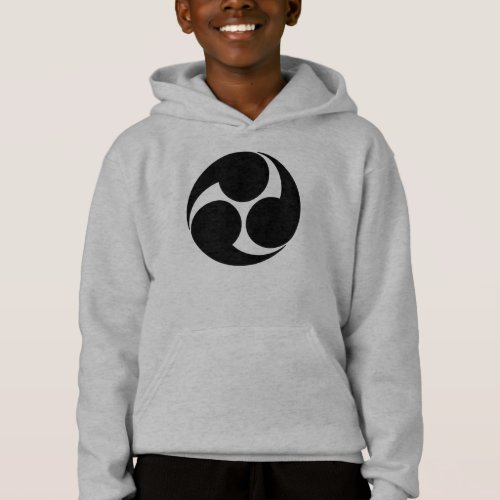 Oriental Black Kobayakawa Japan Mon Vector Art Hoodie