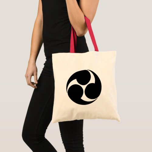 Oriental Black Kobayakawa Japan Tomoe Mon Art Tote Bag