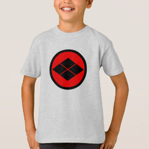 Oriental Black Red Takeda Japan Mon Kamon Art T-Shirt