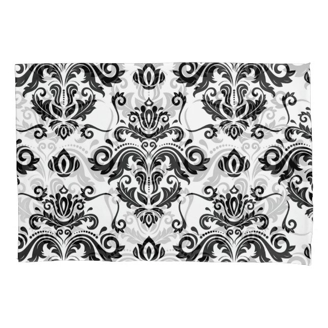Oriental Black & White: Classic Texture Pillow Case (Front)