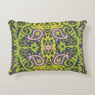 Oriental Bliss: Paisley Floral Pattern Accent Pillow