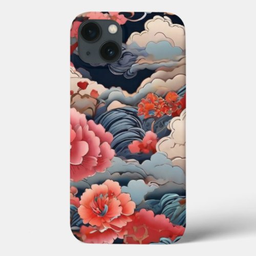 Oriental Blossom Clouds iPhone 13 Case