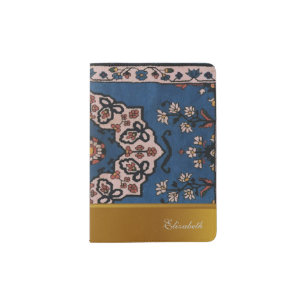 Oriental Blue Carpet -Personalized Passport Holder
