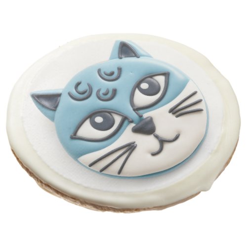 Oriental Blue Cat 3D Inspired Sugar Cookie