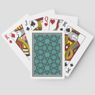 Oriental Blue Green Grey Arabic Egypt Geometric Poker Cards