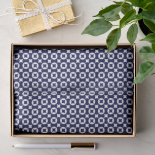 Oriental Blue Interlocking Circles Geometric Tissue Paper