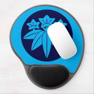 Oriental Blue Kamakura Minamoto Japan Mon Art Gel Mouse Pad