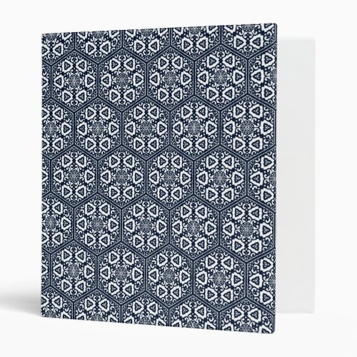 Oriental Blue Ottoman Turkish Tracery Vector Art 3 Ring Binder