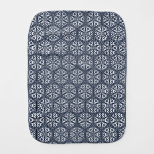 Oriental Blue Ottoman Turkish Tracery Vector Art Baby Burp Cloth
