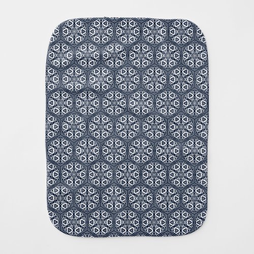 Oriental Blue Ottoman Turkish Tracery Vector Art Baby Burp Cloth