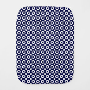Oriental Blue Overlapping Circles Shippo Geometric Baby Burp Cloth