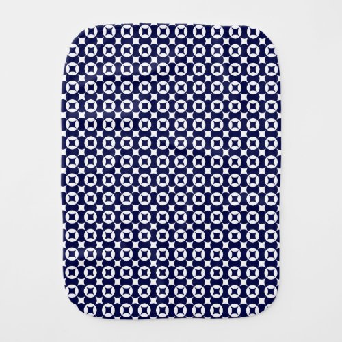 Oriental Blue Overlapping Circles Shippo Geometric Baby Burp Cloth