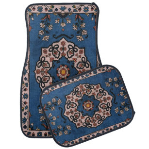 Oriental Blue Persian Turkish Carpet Pattern Car Floor Mat