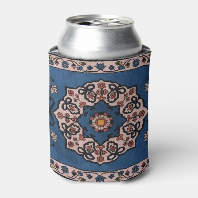 Oriental Blue Persian , Turkish Pattern Carpet Can Cooler (Can Front)