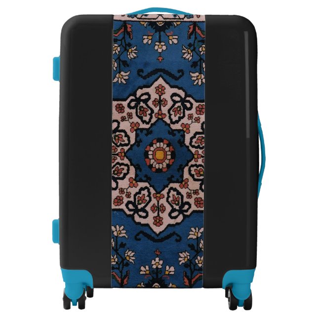 Oriental Blue Persian  Turkish Pattern Luggage (Front)