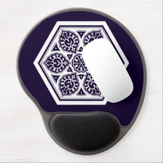 Oriental Blue Turkish Rosette Geometric Vector Art Gel Mouse Pad
