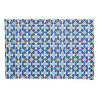 Oriental Blue White Moroccan Geometric Arabesque Pillow Case